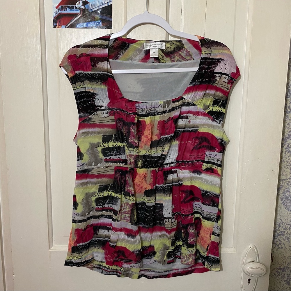 CHRISTOPHER AND BANKS | Christopher & Banks Petite Tank/Short Sleeve Blousey Top
